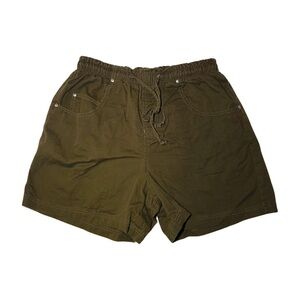 Vintage Cenza Palmetto Shorts Womens Medium Elastic High Waist Retro Green 80s